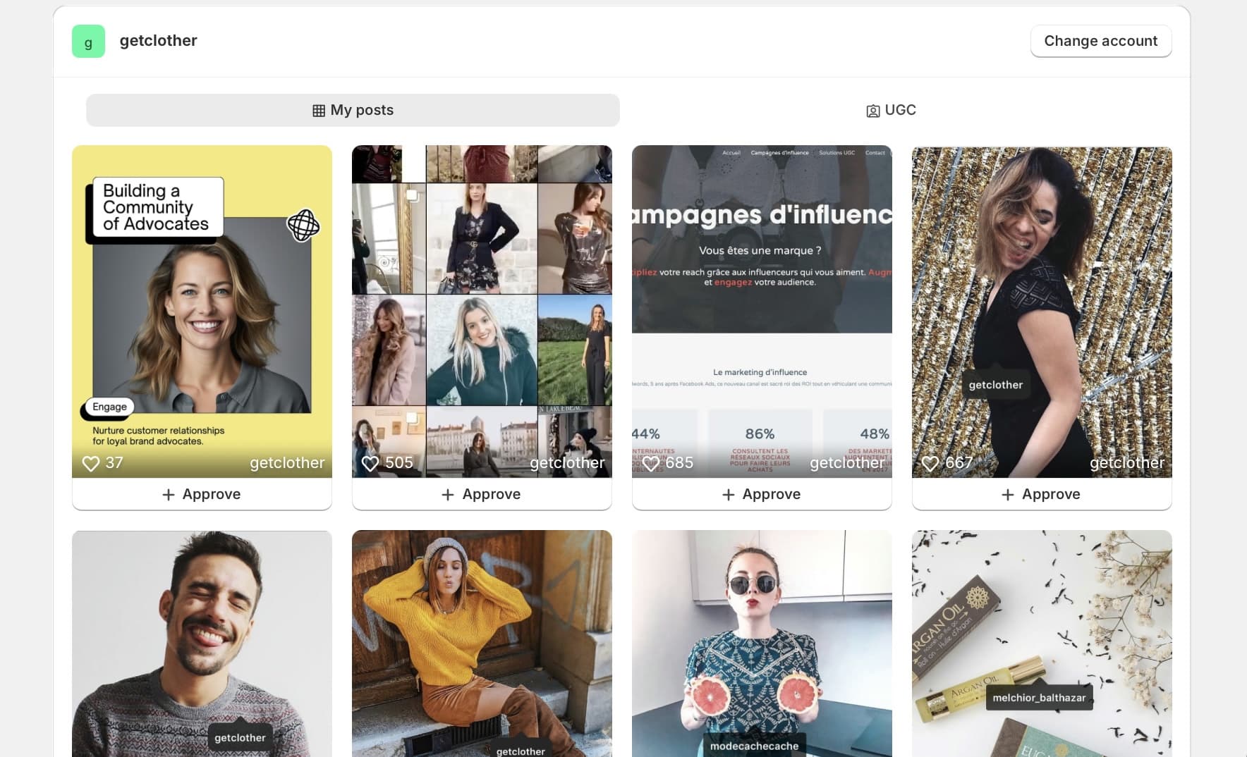 Screenshot dashboard plateforme